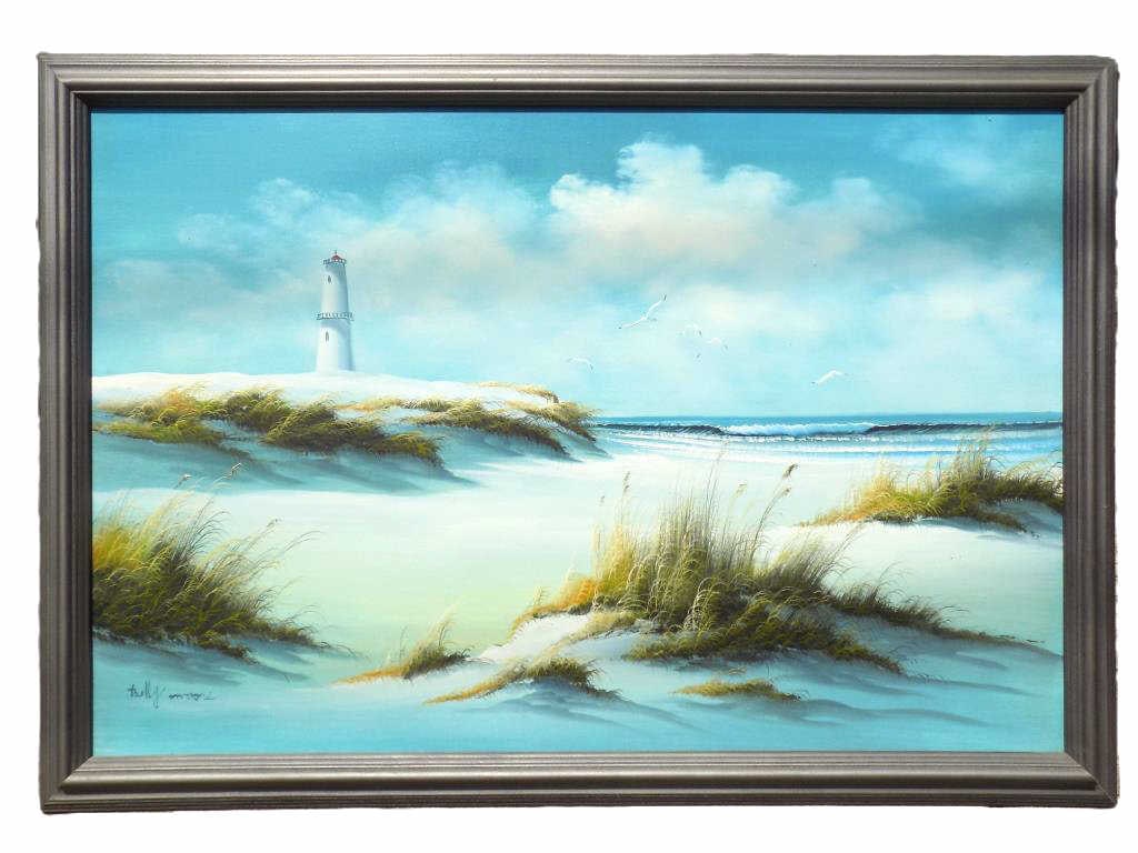 BETTY MOORE BEAUTIFUL SEASCAPE PAINTING 28" x 40" (1 of 3)