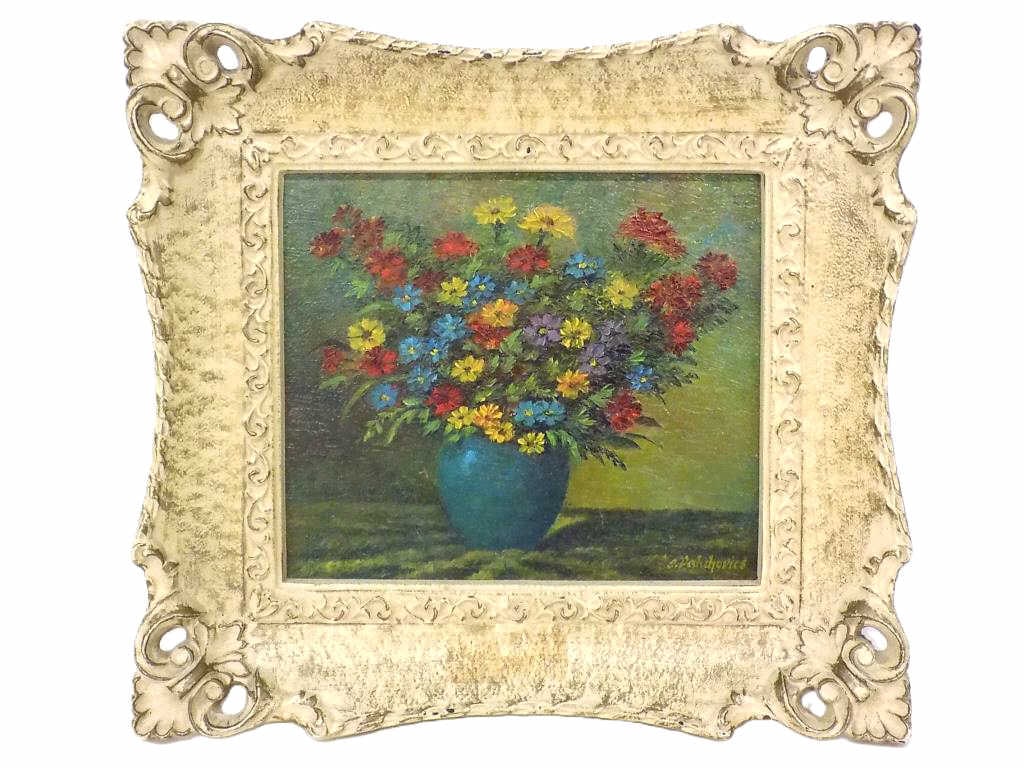 VALAHOVICS - FLOWERS VASE STILL LIFE PAINTING (1 of 3)