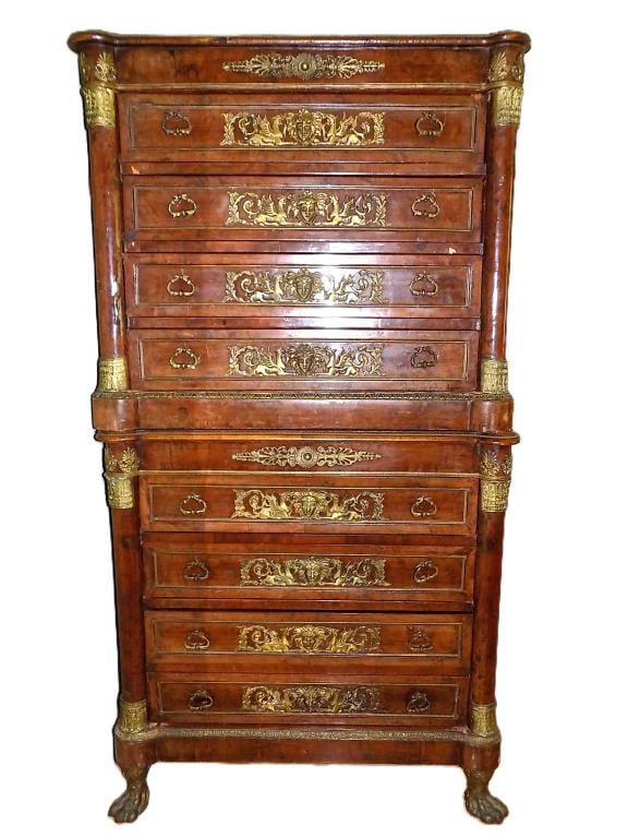 RENAISSANCE REVIVAL SATIN WOOD CABINET GILT BRONZE (1 of 6)