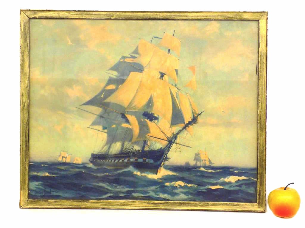 GORDON GRANT - USS CONSTITUTION SHIP LITHOGRAPH (1 of 3)