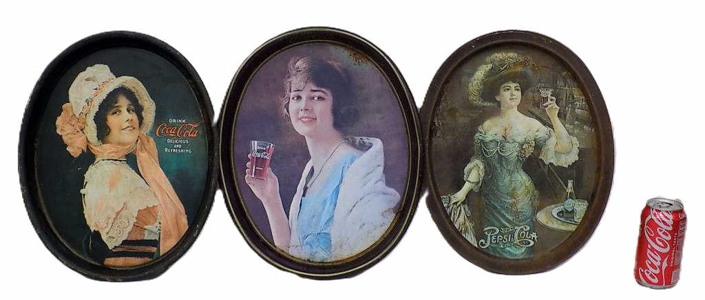 VINTAGE COCA COLA PEPSI ADVERTISING TRAYS (1 of 4)