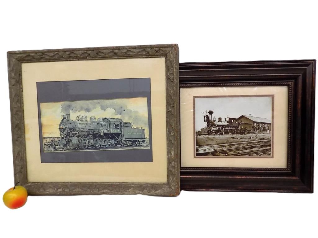 LARCEY - LOCOMOTIVE TRAIN WATERCOLOR & PICTURE (1 of 6)