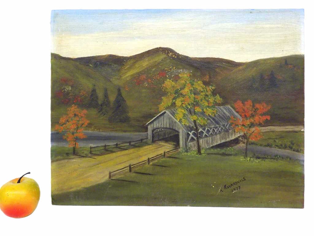 KAVAROVICS - COUNTRY COVERED BRIDGE PAINTING (1 of 3)