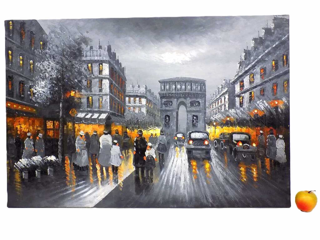 EDOUARD CORTES STYLE PARISIAN STREETS PAINTING (1 of 2)