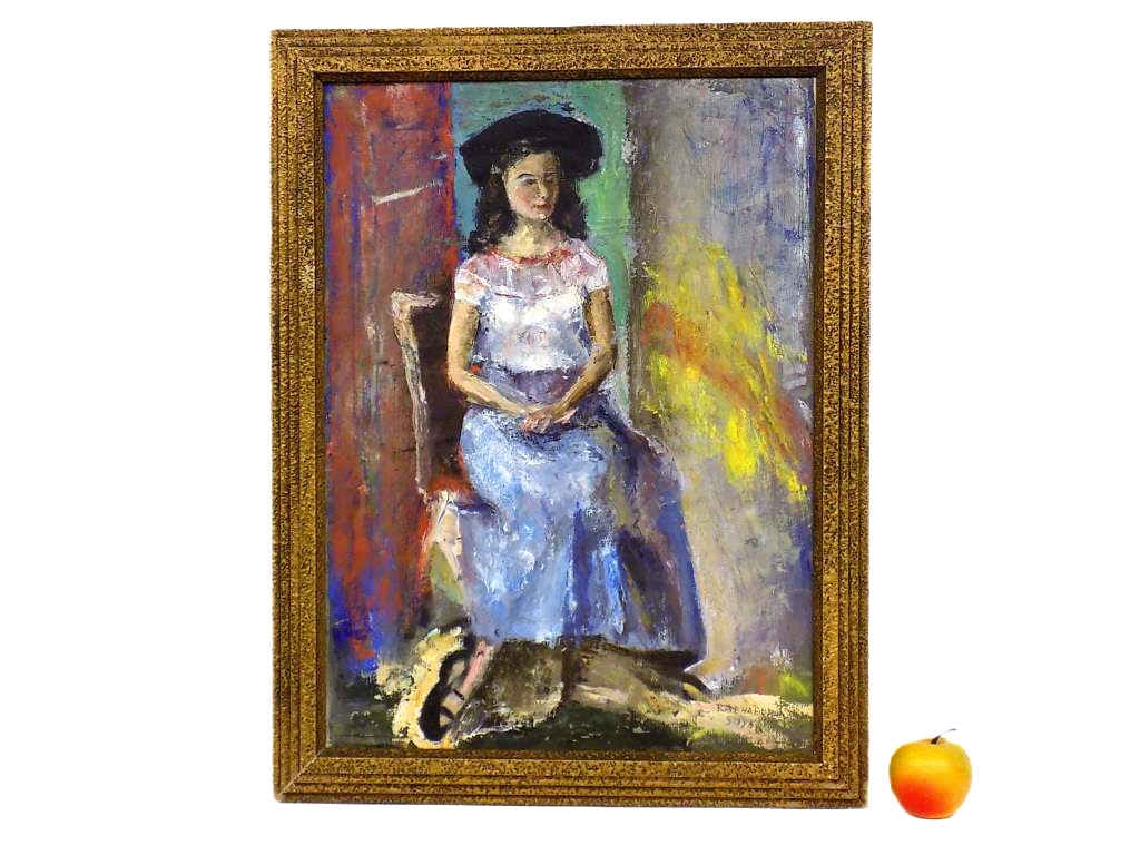 RAPHAEL SOYER - REALIST SEATED WOMAN PAINTING (1 of 6)