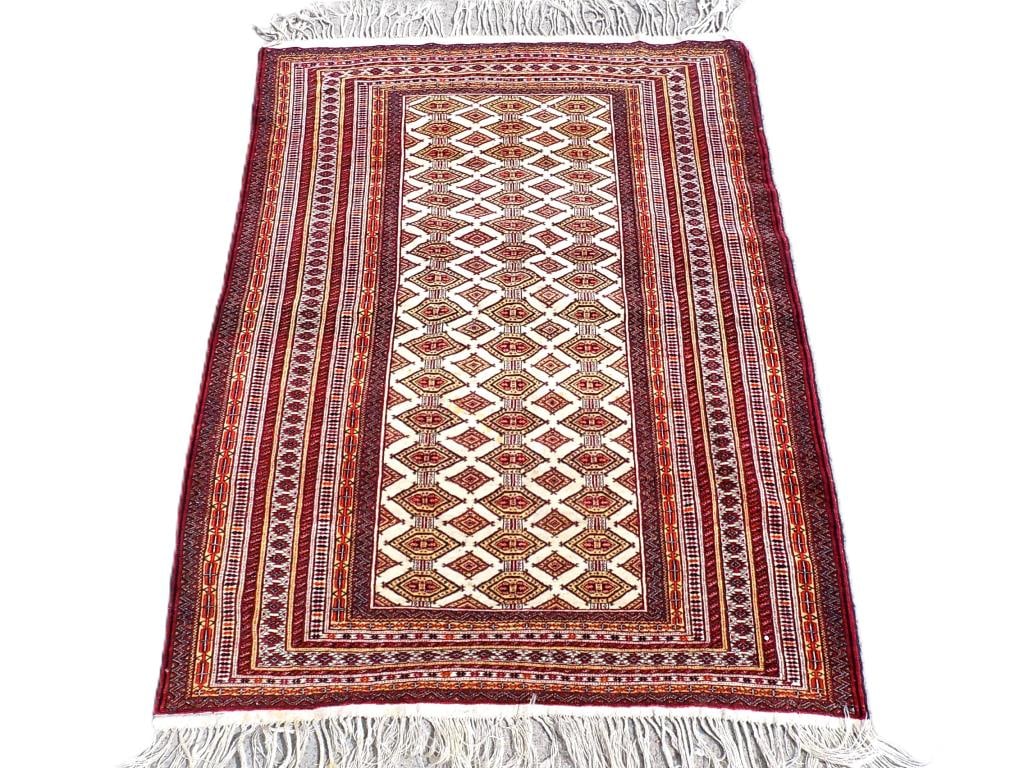 PERSIAN AFGHAN TURKMEN ZAHIR SHAHI RUG 52" x 68": Semi Antique Persian Afghan Turkmen Rug Zahir Shahi Patternn. Intricate Geometric Tribal Patterns. Extremely Tight Hand Woven Knots. Yellow Gold Field. 52" x 68" Few stains