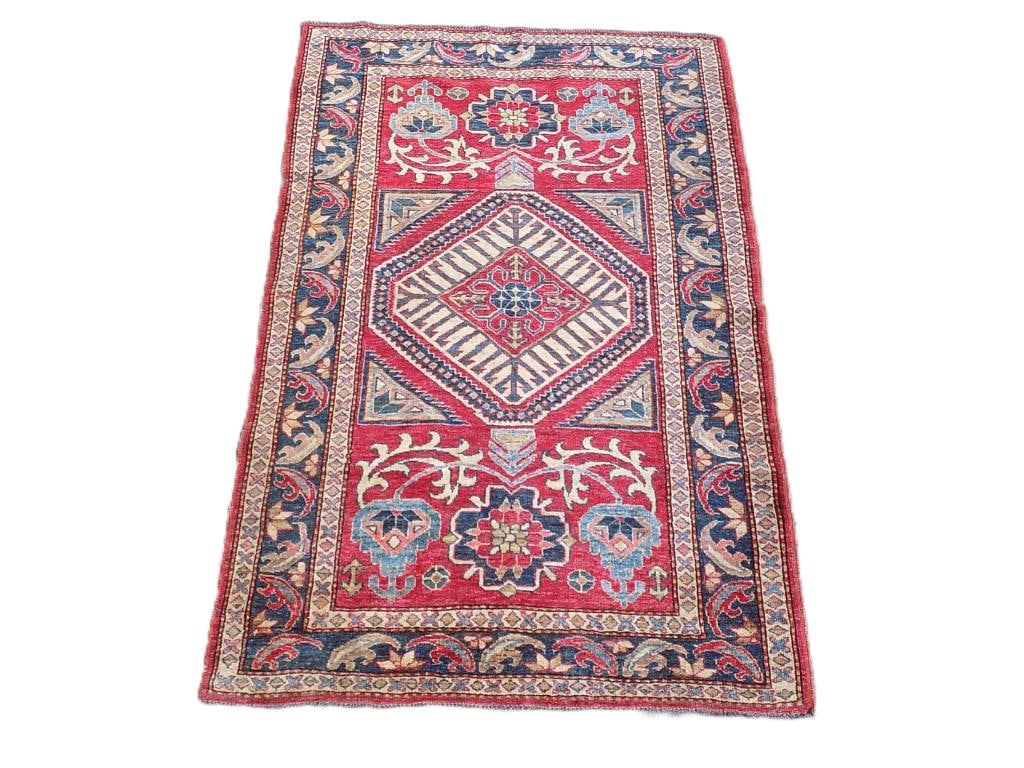 ANTIQUE CAUCASIAN KAZAK TRIBAL RUG 48.5" x 74" (1 of 6)