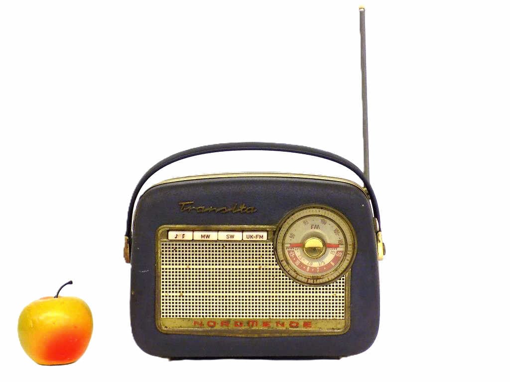 VINTAGE 1960'S NORMENDE TRANSITA TRANSISTOR RADIO: Vintage Midcentury 1950's 60's Normende Transita Transistor Radio. Made In Western Germany. Height 8" x 4" x 9" 4 lbs