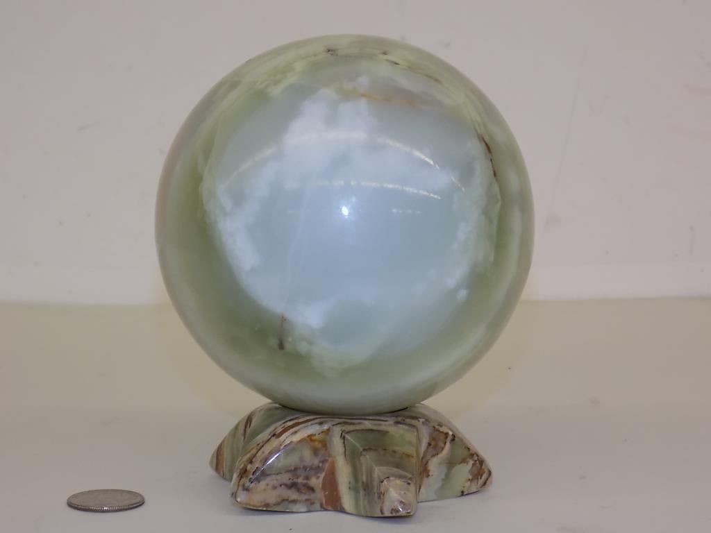 GORGEOUS SOLID ONYX ORB SCULPTURE 5.50" 4.50 LBS (1 of 4)