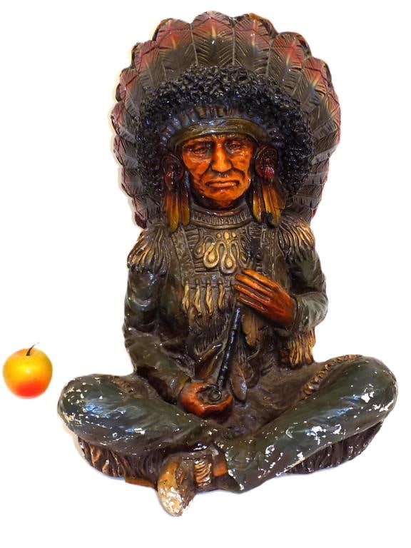 NATIVE AMERICAN INDIAN CHIEF SCULPTURE (1 of 4)