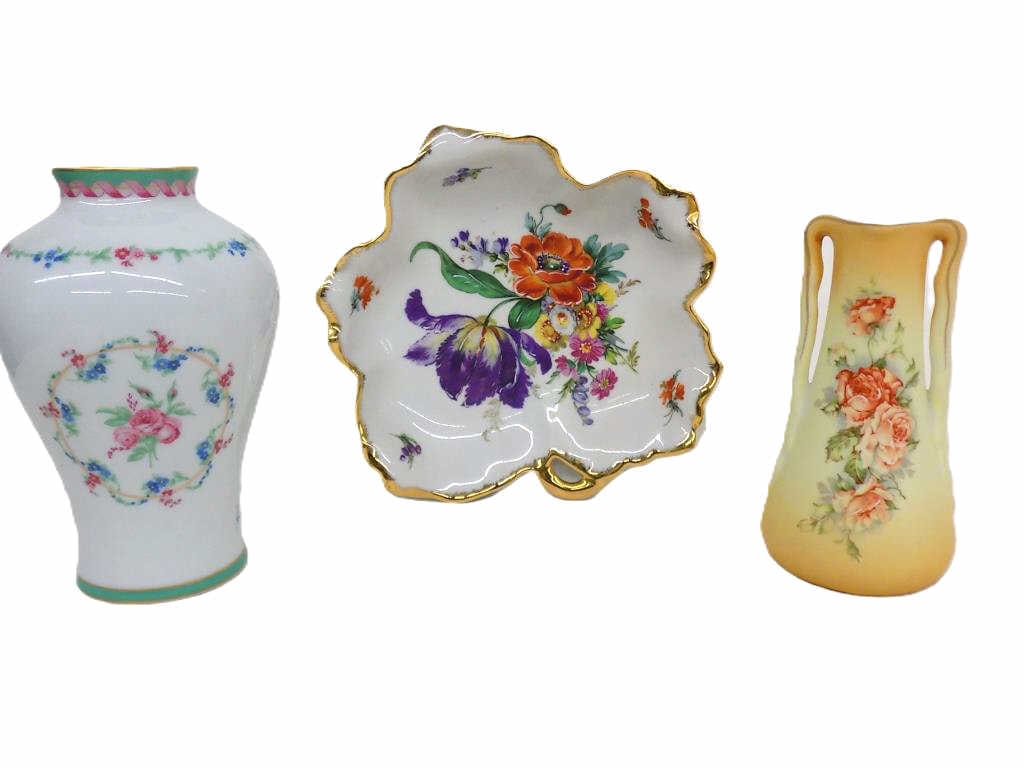 LOVELY FLORAL DECOR HAVILAND VASE LIMOGES BOWL (1 of 8)