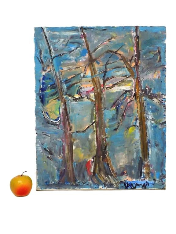 VAN GEMMELL ABSTRACT EXPRESSIONIST TREES PAINTING (1 of 3)
