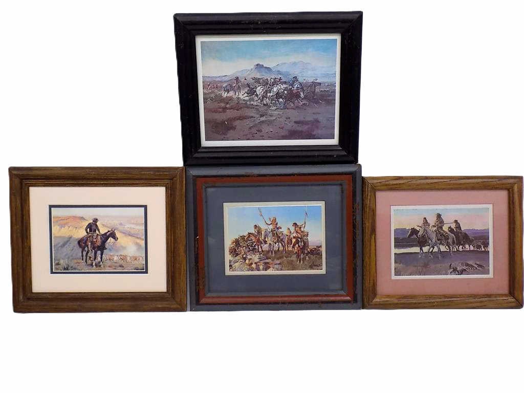 CHARLES RUSSELL COWBOY & INDIAN PRINTS LOT (1 of 5)