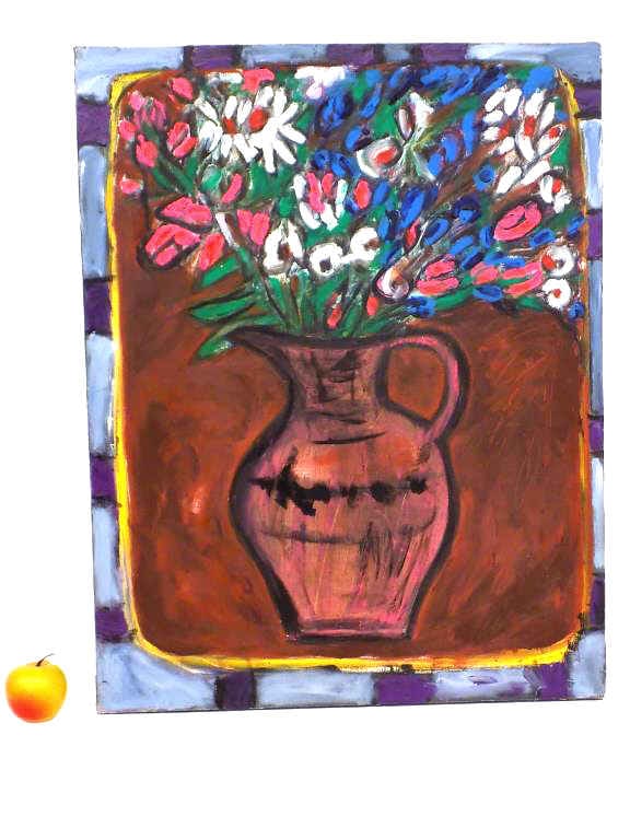 TURK - ABSTRACT FLOWERS STILL LIFE PAINTING (1 of 3)