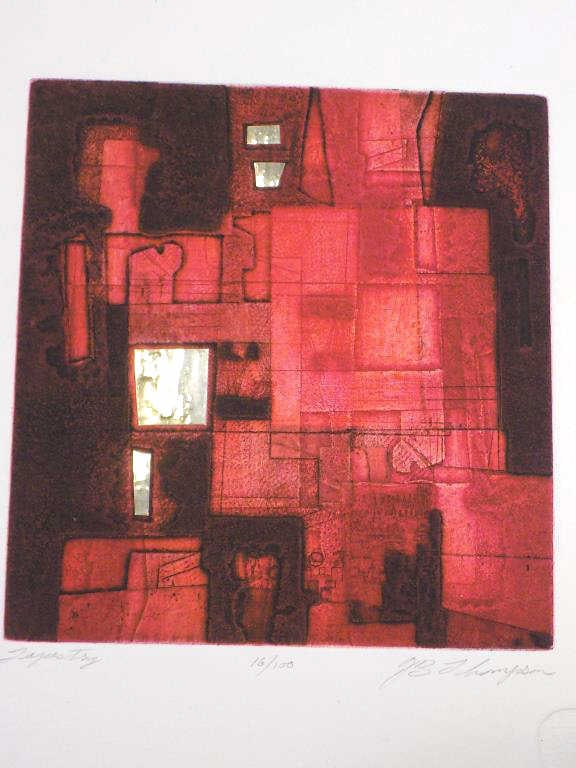 J.B. THOMPSON - MODERNIST SIGNED ETCHING - 3