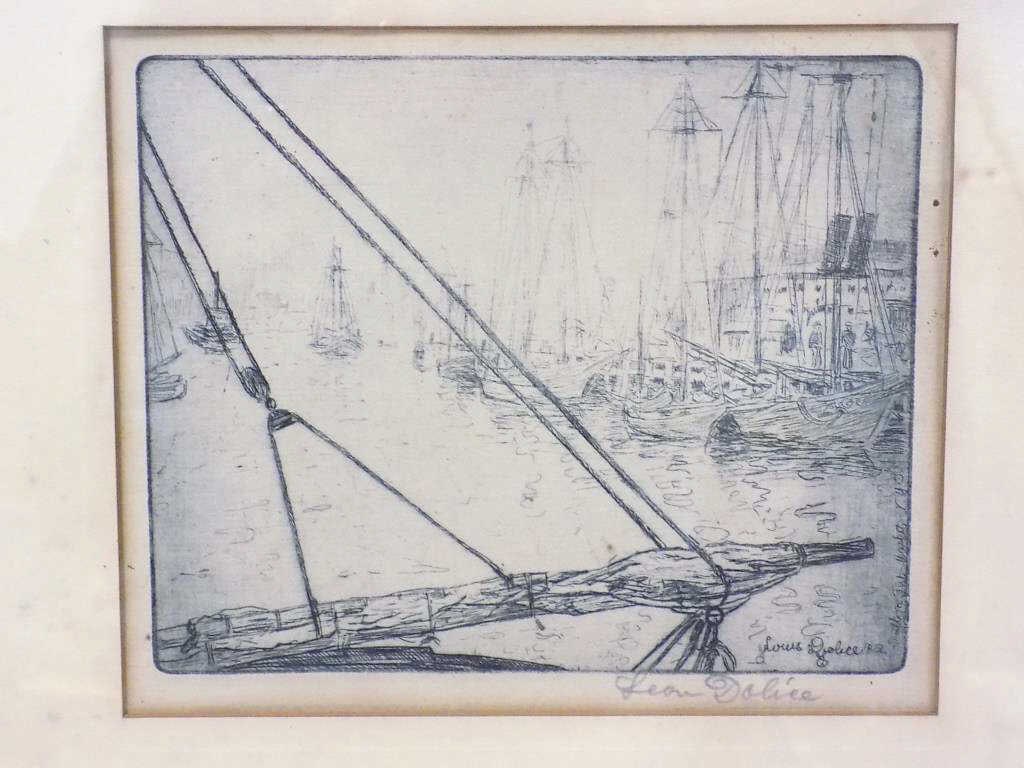 LOUIS DOLCE - FULTON FISH MARKET SIGNED ETCHING (1 of 1)