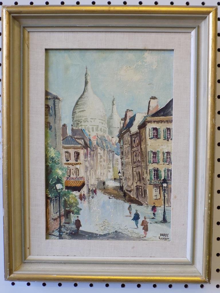 GROPPER - FRENCH VILLAGE PAINTING: Attributed to William Gropper American 1897-1977 - Paris France village painting . Signed lower right. H 12" x L 8"