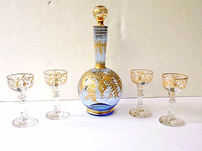 MOSER DEMITASSE DECANTER & CORDIAL SET (1 of 3)