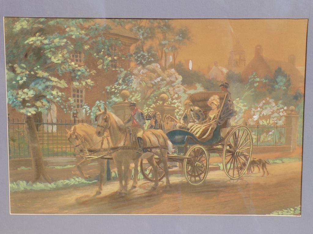 EL HENRY - CARRIAGE RIDE HAND COLORED LITHOGRAPH (1 of 4)