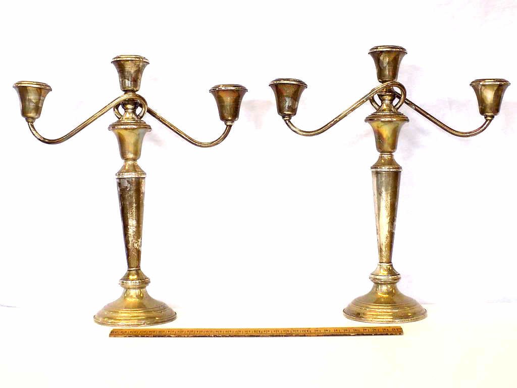 WHITING PAIR STERLING SILVER CANDELABRAS (1 of 5)
