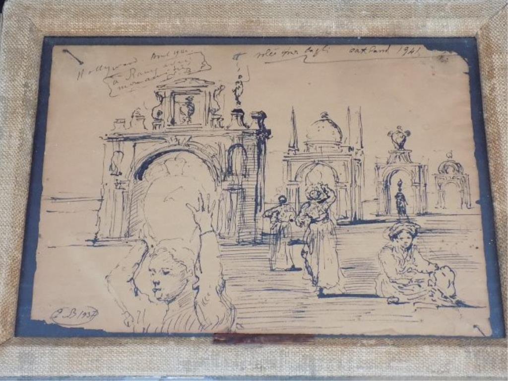 EUGENE BERMAN - HOLLYWOOD PEN & INK DRAWING (1 of 6)