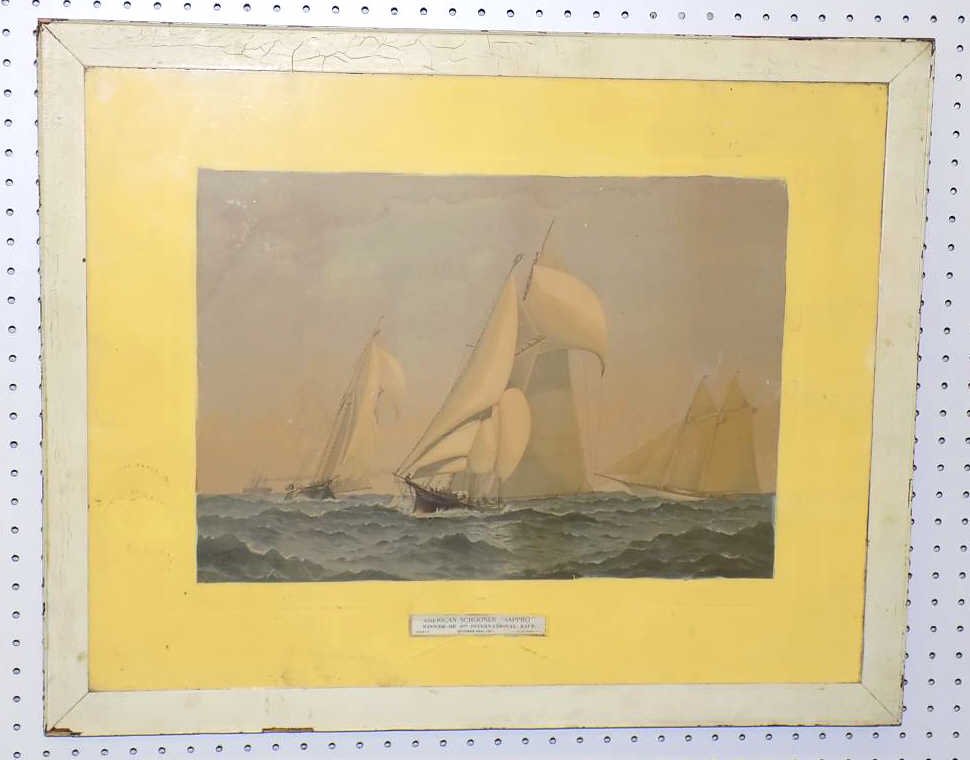 AMERICAN SCHOONER SAPPHO AQUATINT Fred Cozzens (1 of 6)