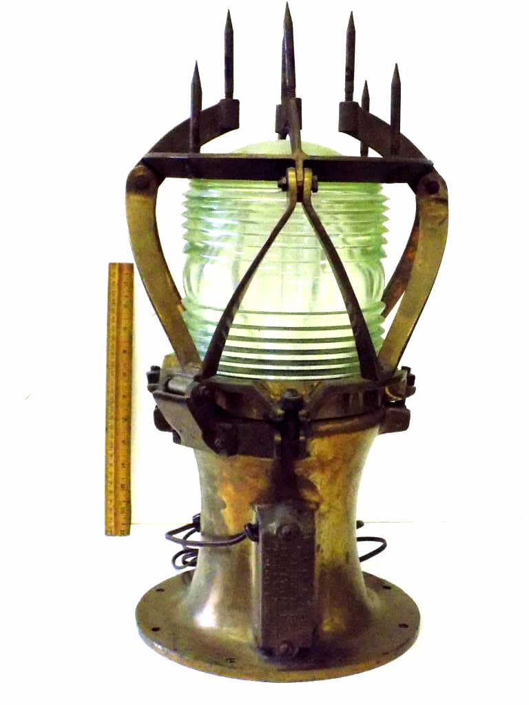 ANTIQUE WALLACE & TIERNAN BRONZE SHIPS LIGHT Rare (1 of 5)