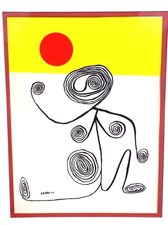 CALDER - MODERNIST SPIRAL WIRE MAN SERIGRAPH Alexander (1 of 3)