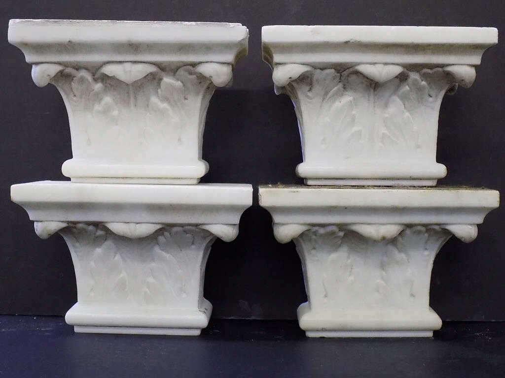 SPANISH ACANTHUS CARVED MARBLE CORBELS Spanish 18th (1 of 2)