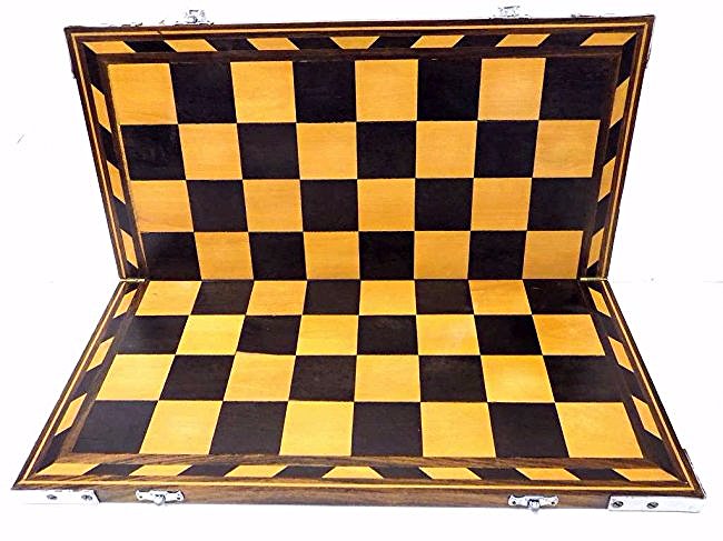 FOLK ART MARQUETRY INLAID CHECKER GAME BOARD Vintage (1 of 4)