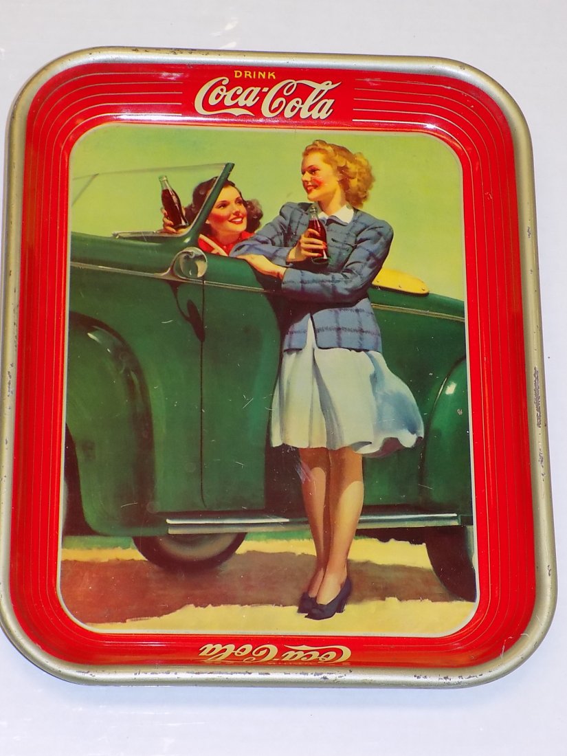 1942 DRINK COCA COLA METAL ADVERTISING TRAY (1 of 5)