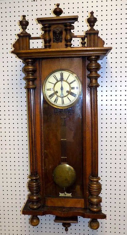 VICTORIAN OAK VIENNA REGULATOR WALL CLOCK Antique (1 of 7)