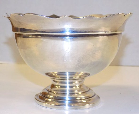 STERLING SILVER KING'S CROWN BOWL (1 of 2)