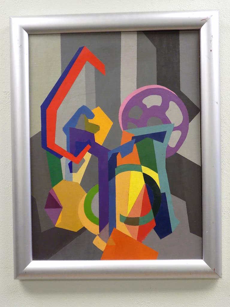 R.C.? ABSTRACT " INDUSTRY #2 " PAINTING R.C. Signed (1 of 2)