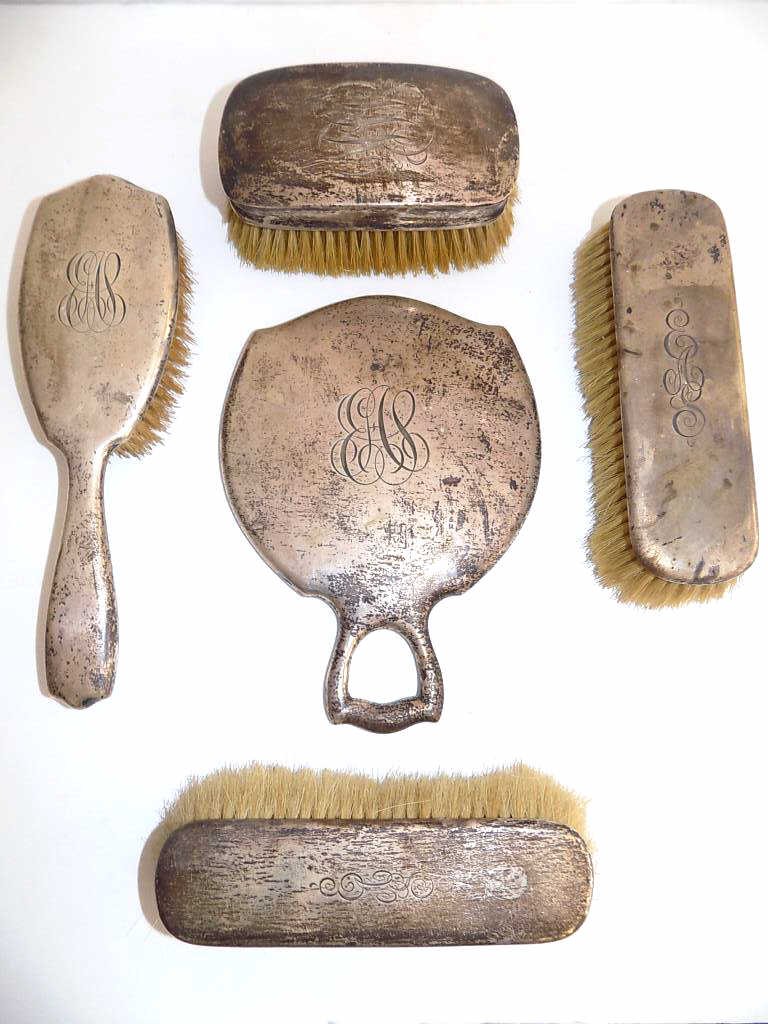 STERLING SILVER VANITY SET Antique 5 Piece Sterling (1 of 1)