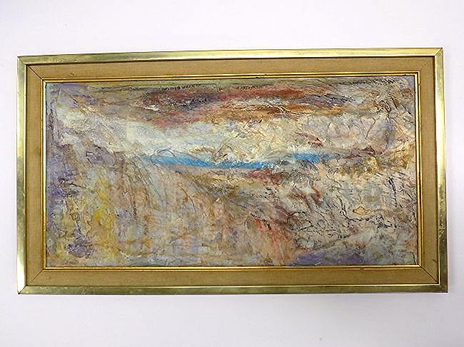 MIDCENTURY ABSTRACT ACRYLIC PAINTING (1 of 1)