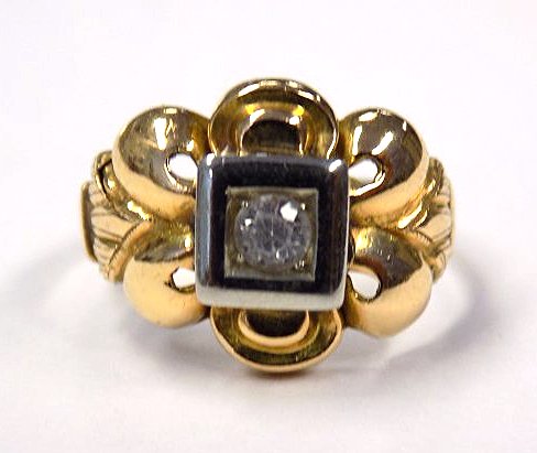 VICTORIAN 18K GOLD & DIAMOND RING (1 of 4)