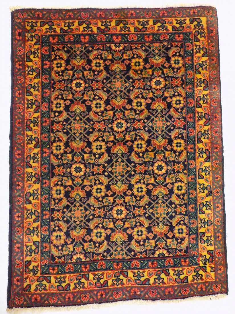 ANTIQUE COBALT BLUE PERSIAN TABRIZ RUG (1 of 4)