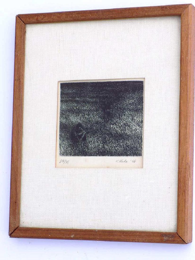 VAINO KOLA - SEATED FIGURE SIGNED ETCHING Vaino Kola - (1 of 3)