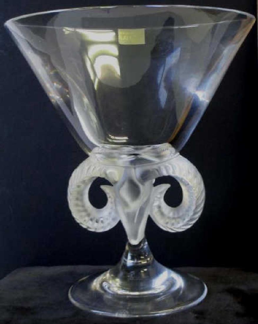 LALIQUE ARIES RAMS HEAD CRYSTAL GLASS CHALICE Lalique (1 of 3)