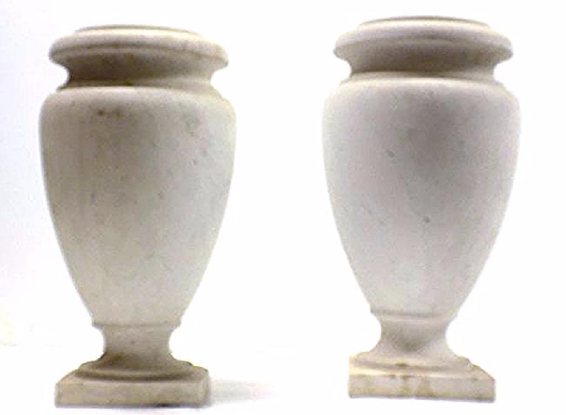 PAIR BIG ARCHITECTURAL TURNED MARBLE URNS Pair Big (1 of 2)