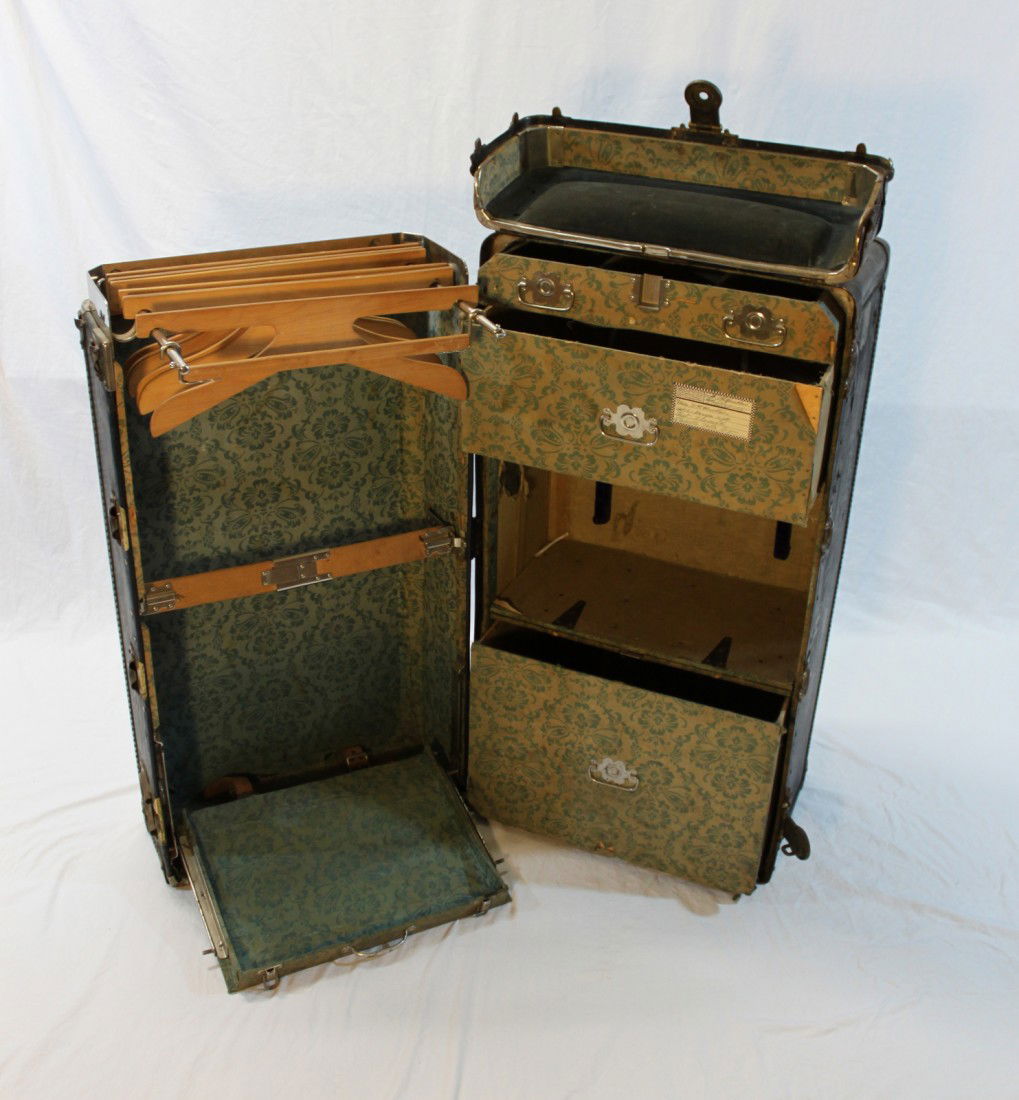 131 Antique Steamer Trunk with Drawers
