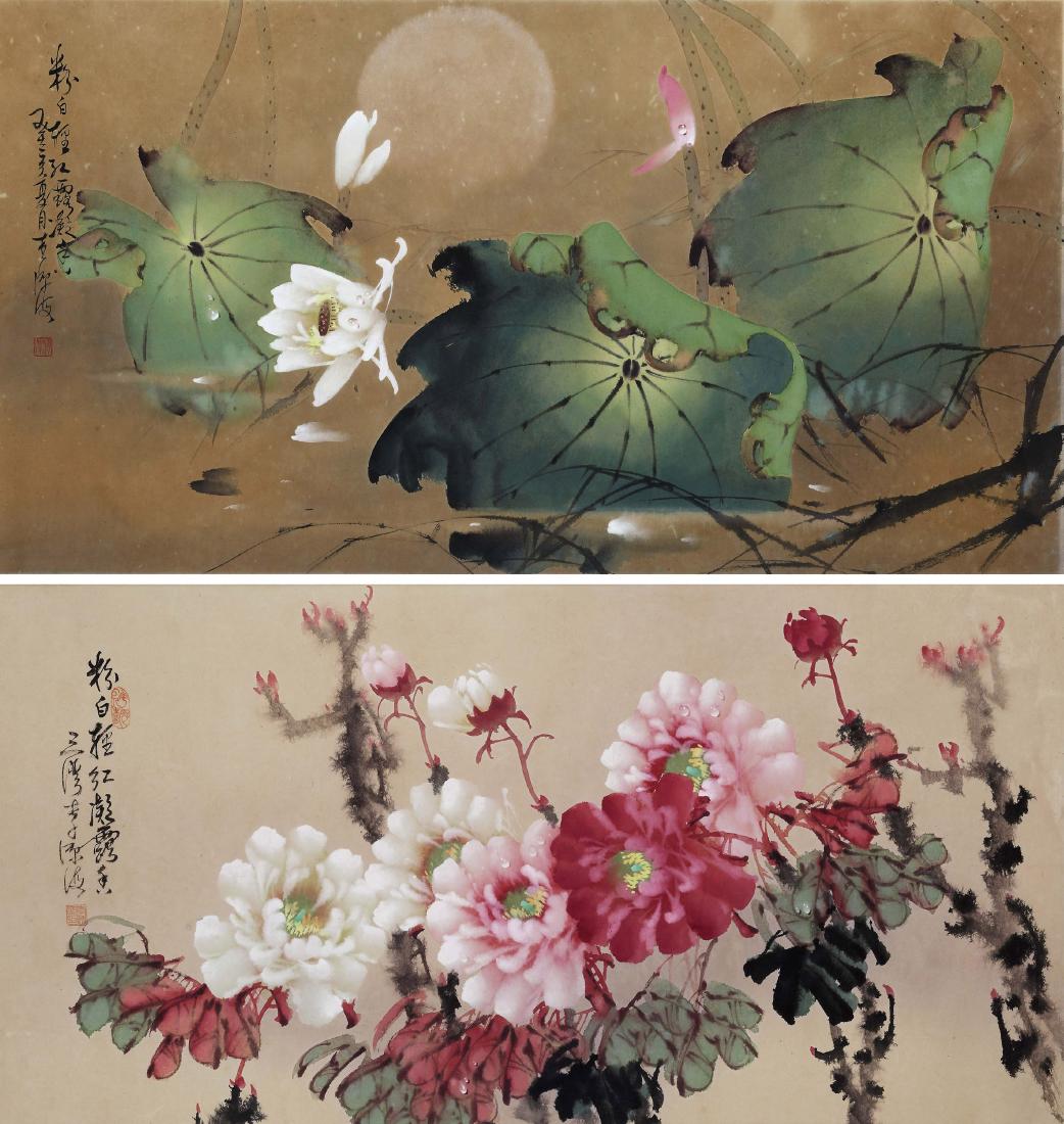 Two Flower Paintings by Lee Yuanhai (b.1948) (1 of 5)