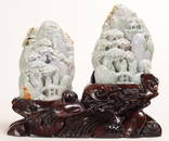 Two "Three-color" Jadeite Carved Boulders