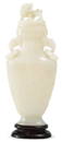 A WHITE JADE VASE