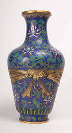 A CLOISONNE ENANEL "TROMPE-LOEIL" VASE, JIAQING PERIOD