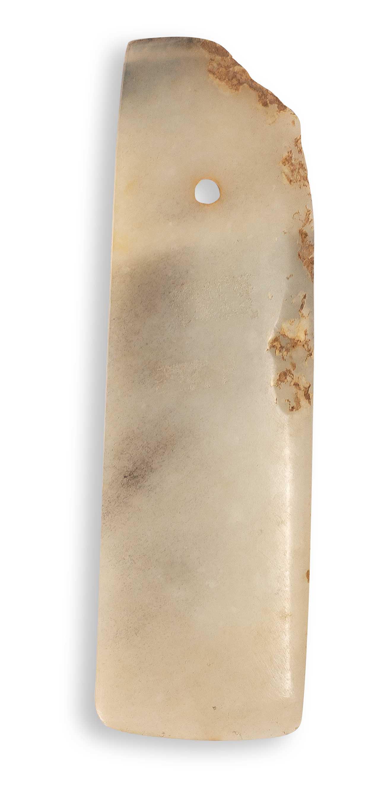 A WHITE JADE HATCHET, CULTURAL PERIOD (1 of 7)