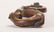 A GOLD AND SILVER INLAID BRONZE "TIGER HEAD" BELT HOOK, - 6