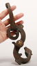 A GOLD AND SILVER INLAID BRONZE "TIGER HEAD" BELT HOOK, - 7