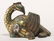 A GOLD AND SILVER INLAID BRONZE PHOENIX SHAPED - 2